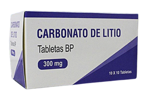carbonato de litio 300mg x 10tab litio